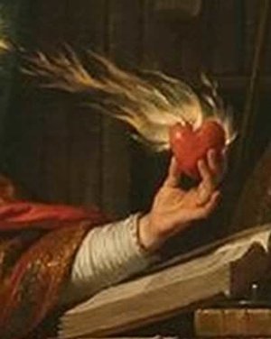 painting of hand holding flaming apple